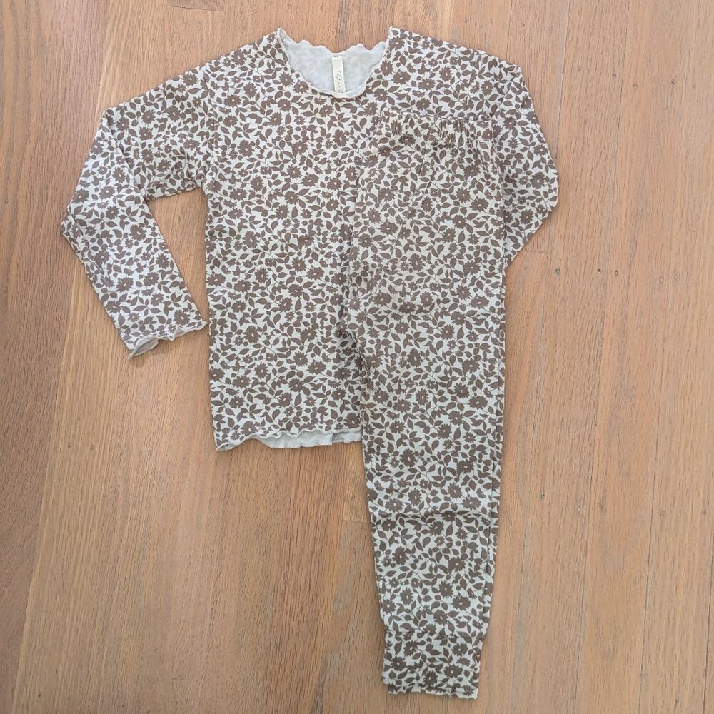 Rylee + Cru Holiday Pajama Set Green Floral
